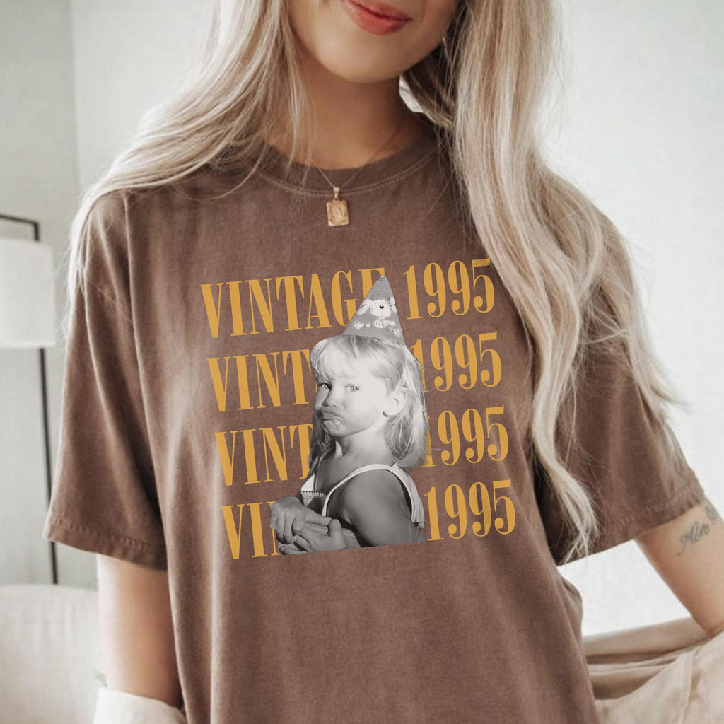 Custom Vintage Photo and Year Shirt Personalized Birthday Gift 90s Vintage T-Shirt Custom Picture Tee