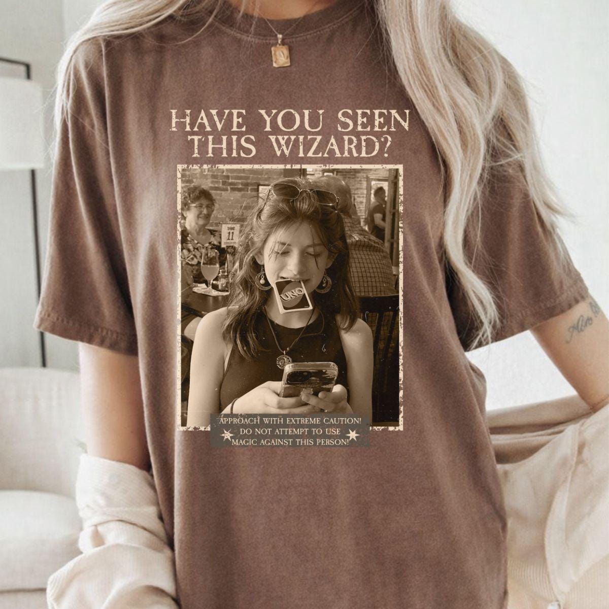 Custom Wizard Photo Shirt, Personalized Vintage Magic Tee, Funny Retro Costume Gift for Fantasy Fans