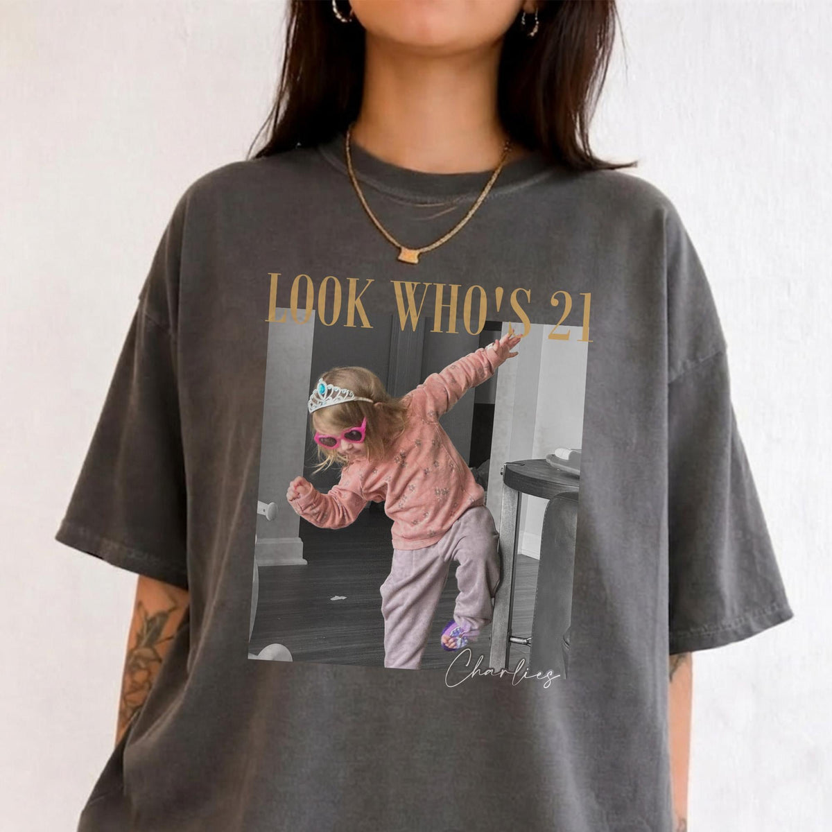 Look Who's Birthday Custom Photo Shirt, Personalized Age Tee, Vintage 20th 30th 40th Birthday Gift