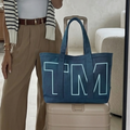 Custom Initials Trim Canvas Tote for Girls