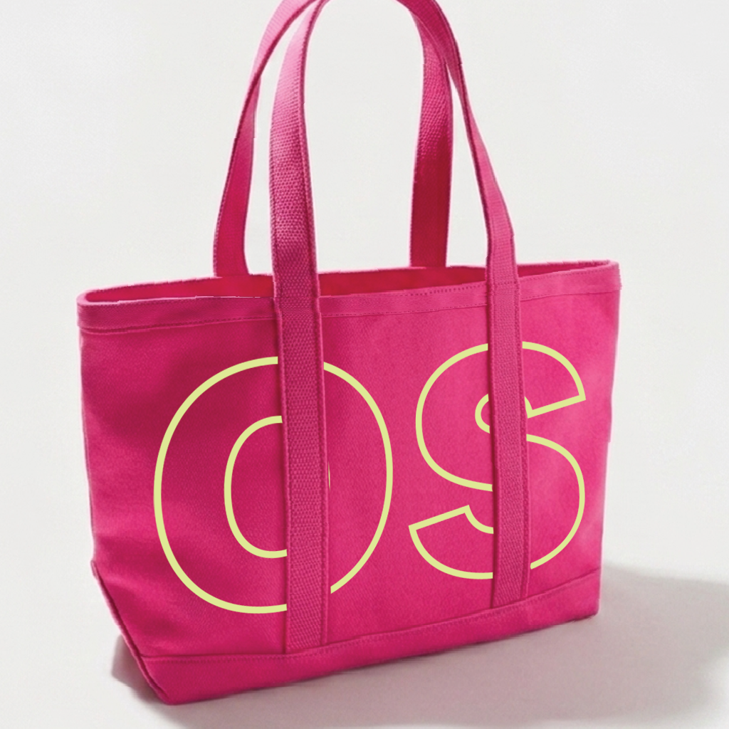 Custom Initials Trim Canvas Tote for Girls