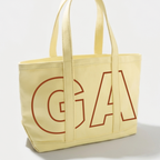 Custom Initials Trim Canvas Tote for Girls