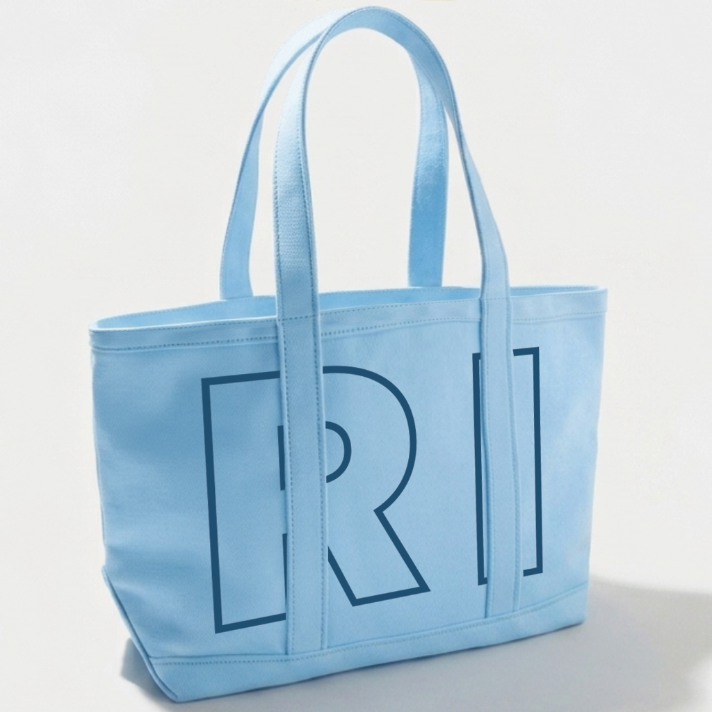Custom Initials Trim Canvas Tote for Girls