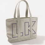 Custom Initials Trim Canvas Tote for Girls